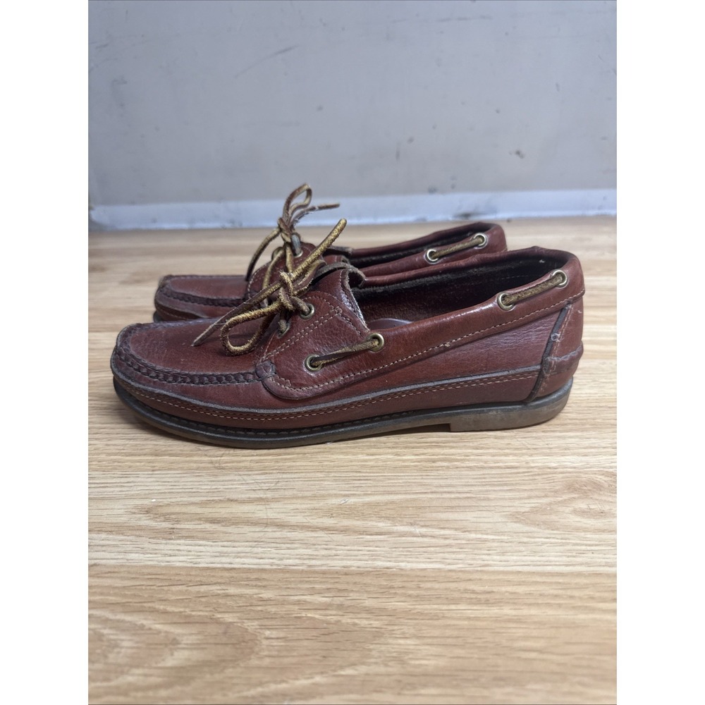 Vintage Orvis Gokey Handmade Leather Boat Shoes Moc Toe Men US 10D